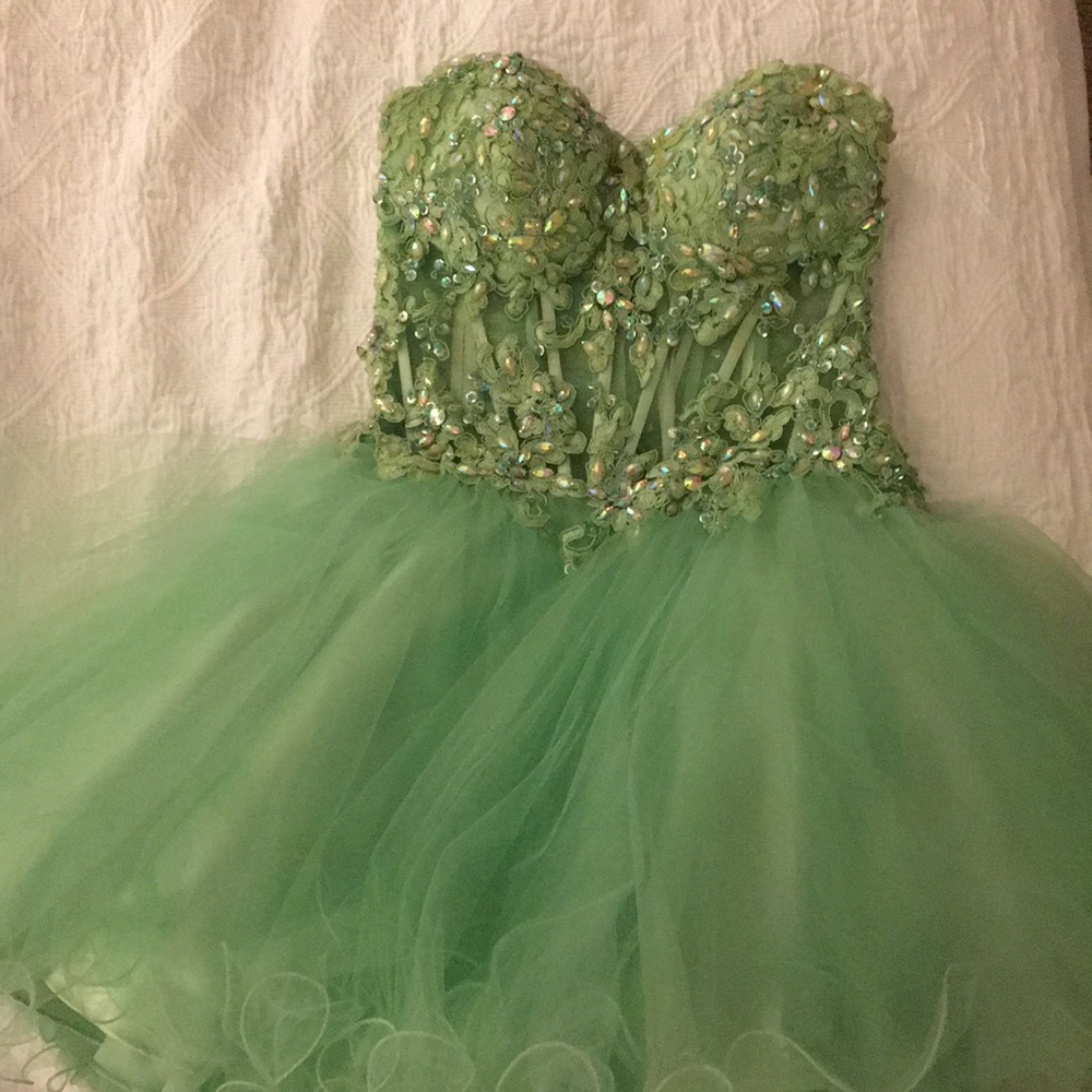 Elegant sequined Jovani strapless dress